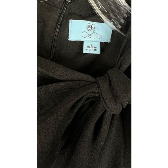 CeCe Bow Neck Short Sleeve Dress in Black size 6 NWOT - Picture 5 of 5
